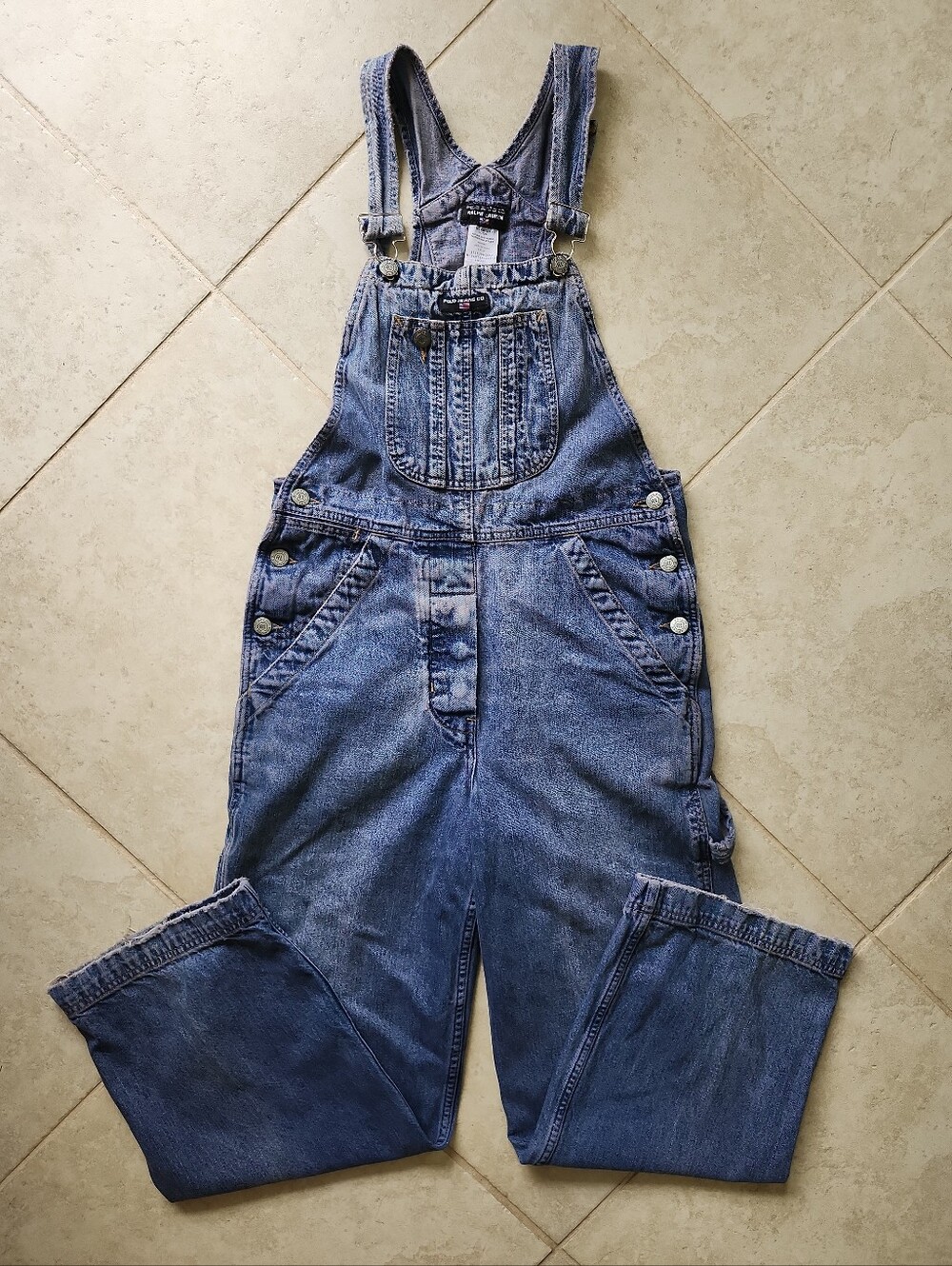 Vintage 90s Polo Jeans Co Ralph Lauren Denim Overalls Petite Size P Granola